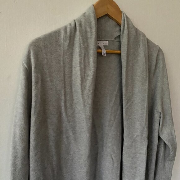 Leith Cardigan Sweater Womens Small Open Front Gray Stretchy Minimalist - Picture 2 of 6